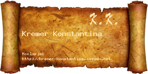 Kremer Konstantina névjegykártya